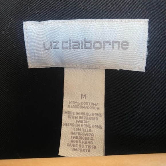 Liz Claiborne Black‎ Denim Jacket pockets 100% Cotton - Picture 5 of 7